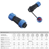 Connecteur fiable SP13D à 4 broches avec contact en laiton durable et boîtier en PC pour applications d'alimentation