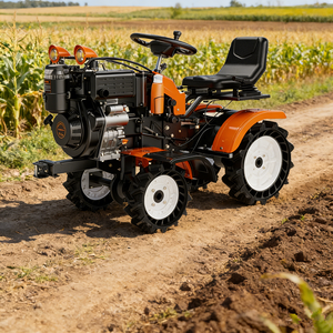 Mini-tracteur à quatre roues, modèle de motoculteur rotatif, type diesel, transmission par engrenages, cultivateur agricole multifonctionnel pour petites exploitations - Product Image 1