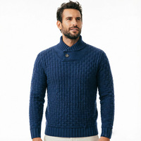 Pull en polyester tricoté style britannique pour homme, coupe ample, col rond, chaud, pour l'hiver, pour jeunes et adultes, commerce transfrontalier