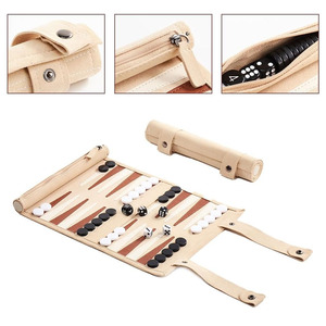 Backgammon de voyage portable multicolores pour compagnon, jeux de société enroulables, ensembles de backgammon - Product Image 6