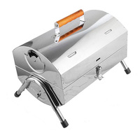 Barbecue portable pliable en acier au charbon de bois, émaillé, hauteur réglable, chariot, télécommande, pour 2-3 personnes, camping en plein air