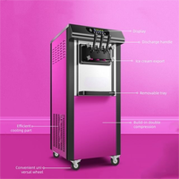 Nouvelle machine à crème glacée molle en acier inoxydable pour usage commercial avec congélation automatique continue pour les boulangeries, les restaurants, les cafés