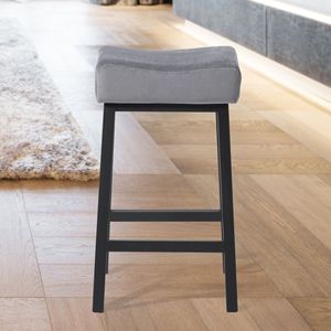 Taburete alto sin respaldo, tapizado en terciopelo, estilo industrial, para barra o <span class=keywords><strong>cocina</strong></span>. - Product Image 3