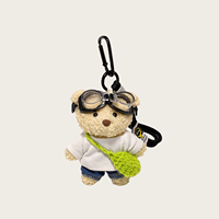 Porte-clés en peluche ours en dessin animé mignon, doux et durable, breloque de sac, décoration de sac à dos