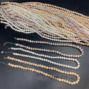 Collana di Perle Naturali d'Acqua Dolce Bianche 2-12mm, Filo di Perle d'Acqua Dolce Quasi Rotonde 37cm 4mm per Creazione di Gioielli - Product Image 4