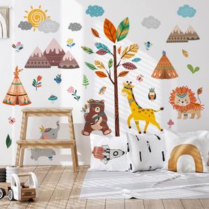 Pegatinas de Pared de Animales de Dibujos Animados, Papel Tapiz Decorativo para el Hogar, Pegatinas de Pared de PVC - Product Image 3