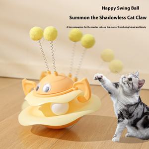 Bee <span class=keywords><strong>Roly</strong></span> <span class=keywords><strong>Poly</strong></span> Play Disk pratico giocattolo interattivo per gatti auto-divertente strumento di arricchimento del gatto realizzato in materiale resistente PP - Product Image 3