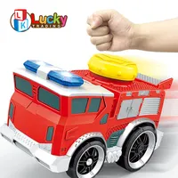 Simülasyon trafik ışığı Slam güç kazasında dublör araba elektrikli küçük çocuk oyuncak itfaiye kamyonu hafif ses ile