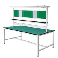 Banc de travail antistatique de bonne qualité, ligne d'assemblage d'un côté et des deux côtés avec éclairage LED pour la production en atelier