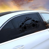 Autocollants de voiture résistants aux intempéries, 2 pièces, autocollants de fenêtre, design tête de mort, autocollants de décoration automobile en vinyle pour voiture