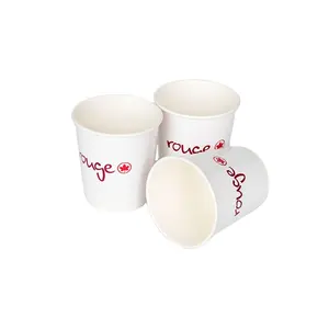 Luckytimle 도매 인쇄 단일 벽 일회용 종이컵 소매와 l 사용자 정의 뜨거운 커피 종이컵