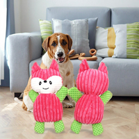 Jouet en peluche renard en gros, résistant aux morsures, durable, interactif pour animaux de compagnie, pour le jeu d'apport, la poursuite et les câlins