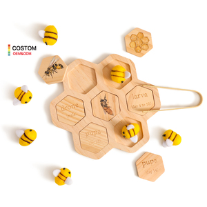 Montessori Sorting Honey Bee Learning Kit Honeycomb Wooden Puzzles Montessori Classroom Materials Life Cycle Toys for Boys Girls - Product Image 1