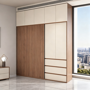 Armoire réglable en bois massif pour chambre à coucher/chambre d'enfant/salon - <span class=keywords><strong>Design</strong></span> moderne, gain de place, rangement facile, assemblage prêt à l'emploi - Product Image 2