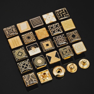 กระดุมเสื้อผ้าผู้ชายแบบสแนป 4 ส่วน ขนาด 12 มม. รูปทรงสี่เหลี่ยม ผลิตจากโลหะผสมสังกะสี  รับทำโลโก้ตามสั่ง  ลดราคาจากโรงงาน - Product Image 2