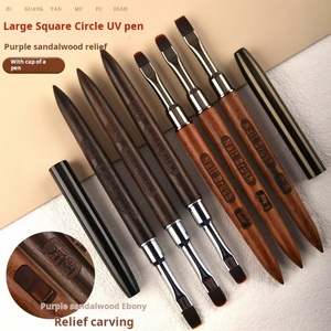 Factory Customized Wholesale Wooden Pole Nail <b>Brush</b> Big square <b>Round</b> Nail <b>Brush</b> <b>Round</b> Head Phototherapy Pen Nail Art Special - Product Image 3