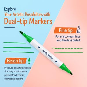 Stylos à peinture acrylique NOVISON pour nail art et body art, 12 à 48 couleurs, à base d'eau, séchage rapide, pour manucure DIY, marqueurs de tatouage temporaire, sans danger pour la peau - Product Image 2