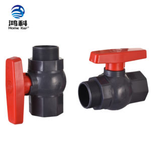 Válvula de bola de <span class=keywords><strong>agua</strong></span> neumática de alta presión HOME KER HK-X004 de PVC plástico con rosca de 1/2 pulgada PN10, control de flujo OEM hembra/macho <span class=keywords><strong>para</strong></span> medios medianos - Product Image 3