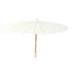 Paraguas chino Vintage para mujer, decoración de baile, papel de aceite, clásico, blanco, artesanal, decoración de fiesta de boda