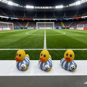 Eco-Friendly Plastic Football-Shaped Duck <b>Bath</b> for Children's Squeaky Toy Car Decoration Sports-Themed Gift - Product Image 3