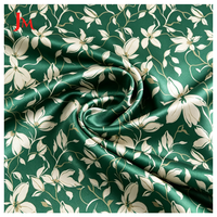 Tissu satiné en polyester double face de luxe tissé, motif floral personnalisé ODM&OEM pour robe femme