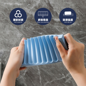 Soft Glue Drain Soap Box Patent Cross-border Hot Selling Soap Box Bathroom Drain Soap Rack <b>Storage</b> Soap Tray - Product Image 4
