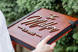 Álbum de fotos de boda de madera con remaches <span class=keywords><strong>para</strong></span> niños recién nacidos conmemorativos - Product Image 6