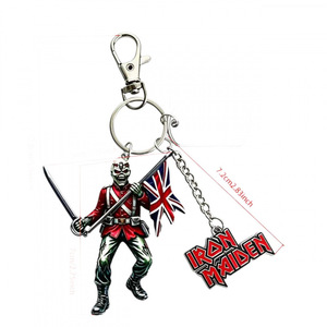 Portachiavi in Metallo <span class=keywords><strong>Iron</strong></span> Maiden <span class=keywords><strong>The</strong></span> Trooper 1983-2026 con Pendente Teschio e Bandiera Union Jack - Product Image 5
