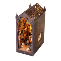 Kit de construction de bibliothèque 3D Magic Library avec lumière LED, kit de livres en bois pour débutants pour la décoration de bibliothèque fantastique