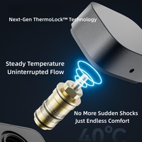 Ensemble Panneau de Douche et Robinetterie Monofoyer en Laiton à Effet Pluie Thermostatique avec Affichage Numérique LED pour Bain et Douche