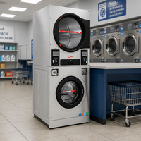 Commercial Coin Operated Laundry Washing Machine Stainless Steel Self Service Washer Dryer for Laundromat