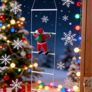 Adorno de Papá Noel subiendo por una escalera, decoración navideña, decoración de escenas, juguete creativo nuevo - Product Image 2