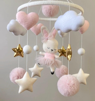 Ballerine lapin mobile bébé fille ballerine mobile pépinière décor fait à la main feutre berceau mobile ballerine bébé douche cadeau