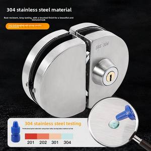 <span class=keywords><strong>Cerradura</strong></span> <span class=keywords><strong>para</strong></span> <span class=keywords><strong>Puerta</strong></span> de Vidrio de Edificio <span class=keywords><strong>para</strong></span> Puertas Corredizas Dobles, Sin Necesidad de Perforación, Diseño sin Marco, Instalación con Tornillos - Product Image 2