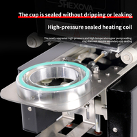 Machine de scellage électrique en acier inoxydable pour gobelets en plastique de 90/95/98 mm pour bubble tea, film commercial, jus, boissons, gobelets automatiques