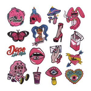 핑크 시리즈 패션 소녀 수제 자수 철 패션 소녀 패치 - Product Image 1