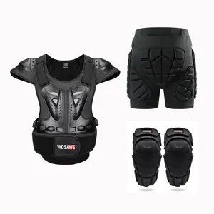 WOSAWE Équipement de protection pour moto et vélo Genouillères EVA Butt Pads Body Armor Vest For Skiing Skating Snowboarding