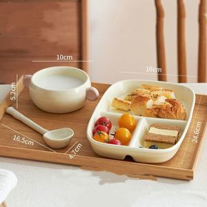 Juego de <span class=keywords><strong>desayuno</strong></span> <span class=keywords><strong>infantil</strong></span> con cuencos de doble oreja y cucharas de cerámica - Product Image 4