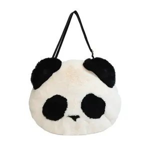 2024 Fashion Plush Cartoon Cute Panda Large Capacity Backpack Wholesale Kawaii Stuffed Plush Shoulder Tote Bag