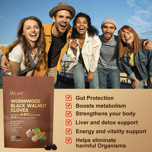 Sinohappiness <strong>Wild</strong> Wormwood Black Walnut Clove Bud Pumpkin <strong>Seed</strong> <strong>Garlic</strong> Oregano Soft Capsules Food Grade Plastic Bottle - Product Image 3
