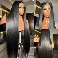 Perruque brésilienne naturelle brune claire en cheveux vierges Remy bruts, lisse, 18 pouces, avec dentelle complète