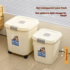 ถังเก็บอาหารสัตว์เลี้ยงสไตล์โมเดิร์นทรงสี่เหลี่ยมปิดสนิทและกันความชื้นสำหรับอาหารสุนัขและแมวใช้ในครัวเรือน - Product Image 3