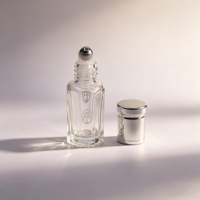 Bouteille d'huile essentielle Attar personnalisée avec logo, 3ml/6ml/12ml, flacon roll-on en verre transparent rechargeable pour parfums Oud & Musc – Vente en gros