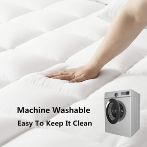 แผ่นรองที่<span class=keywords><strong>นอน</strong></span>และท็อปเปอร์หนาพิเศษเต็มขนาดพร้อมกระโปรงตัวป้องกันที่นอนโรงแรมสำหรับคลาวด์เช่นการนอนหลับและอาการ<span class=keywords><strong>ปวด</strong></span><span class=keywords><strong>หลัง</strong></span>สีขาว - Product Image 4