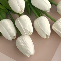 Fleur artificielle tulipe à tige unique, légère, faite à la main, décoration d'intérieur, ornement de table de mariage
