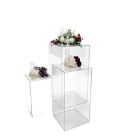 Colonne de présentation carrée transparente en acrylique, socle rectangulaire creux pour mariage, fête, commerce de détail, vitrine de galerie