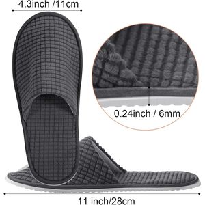 Premium 12 paia antiscivolo usa e getta Hotel per pantofole lavabile Design a punta chiusa riutilizzabile per le damigelle degli ospiti - Product Image 6