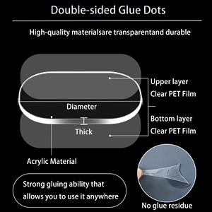 Hai mặt dính chấm có thể tháo rời vòng Putty keo chấm có thể tháo rời dính điểm mạnh dán bóng keo tròn không có dấu vết - Product Image 2