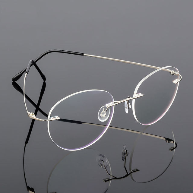 Retro Metal Circular Eyeglass Frame Is Lightweight and Can Be Paired with Myopia Fashionable Frameless Glasses