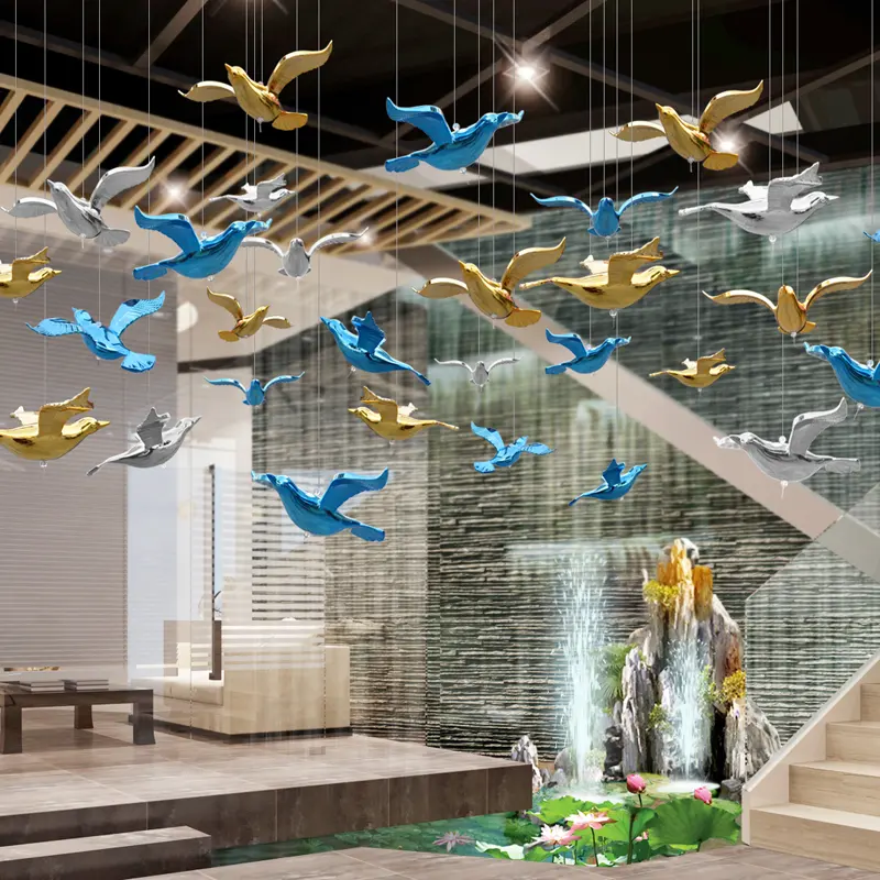 Ev partisi otel alışveriş merkezi için Modern iç kuş asılı dekorasyon tavan dekorasyonu